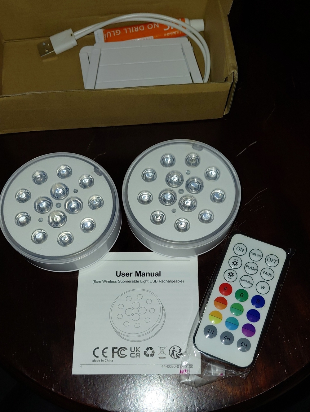 LED Submersible Wireless Rechargeable Light with Remote White/ FOR POOLS & MORE